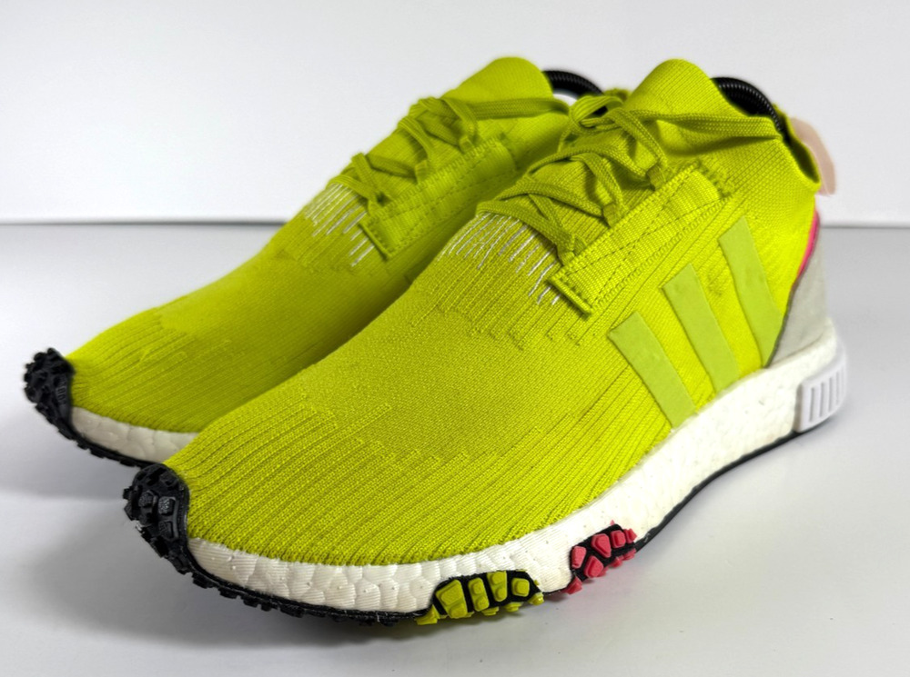 adidas NMD Racer Boost Primeknit AQ1137 Solar Yellow Pink Women's US 10
